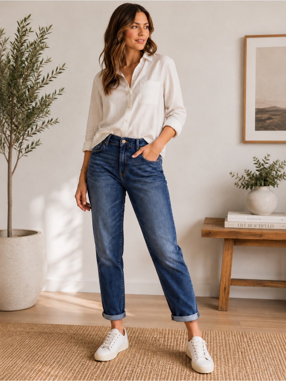KUT From the Kloth Catherine Boyfriend Jeans 10 Blue Stretch Denim